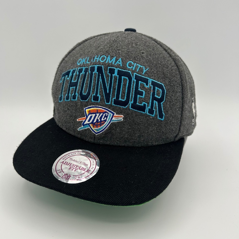 Oklahoma City Thunder Hat Mitchell & Ness Snapback Men OS Grey Wool Streetwear